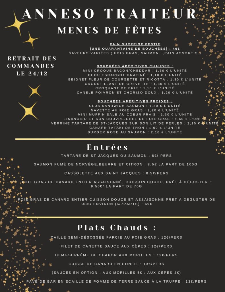 Menu de fête