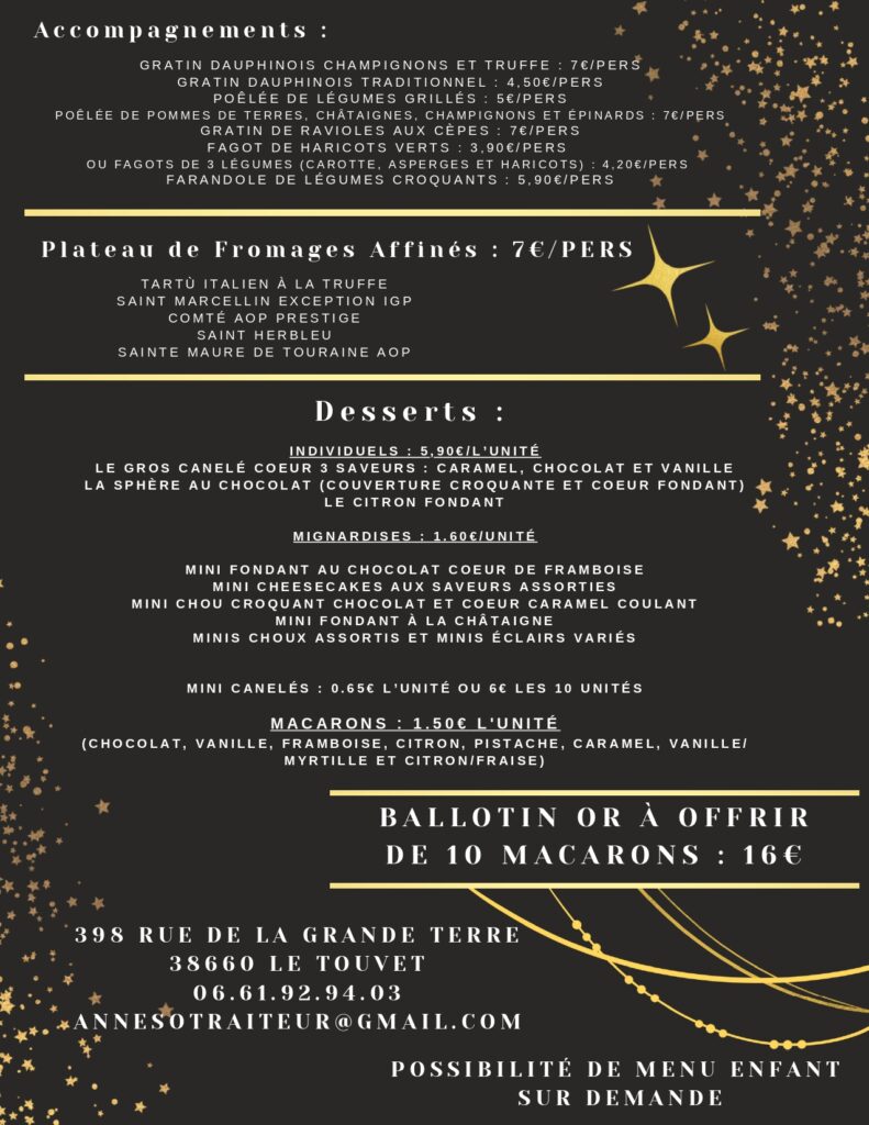 Menu de fête